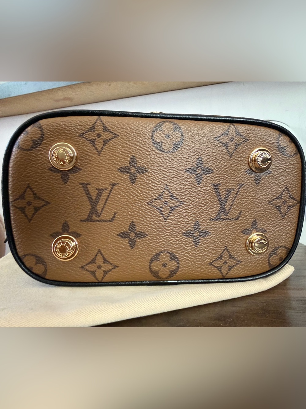 Louis Vuitton Brown Monogram pm Vanity Crossbody Bag with Gold Hardware - Picture 3 of 8